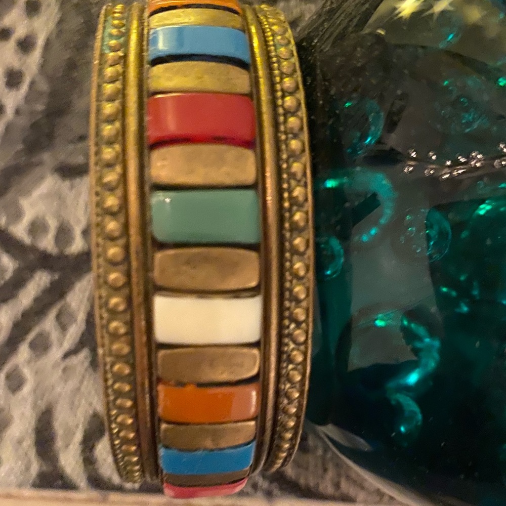 ONE of a kind mutli stone bangle Bracelet